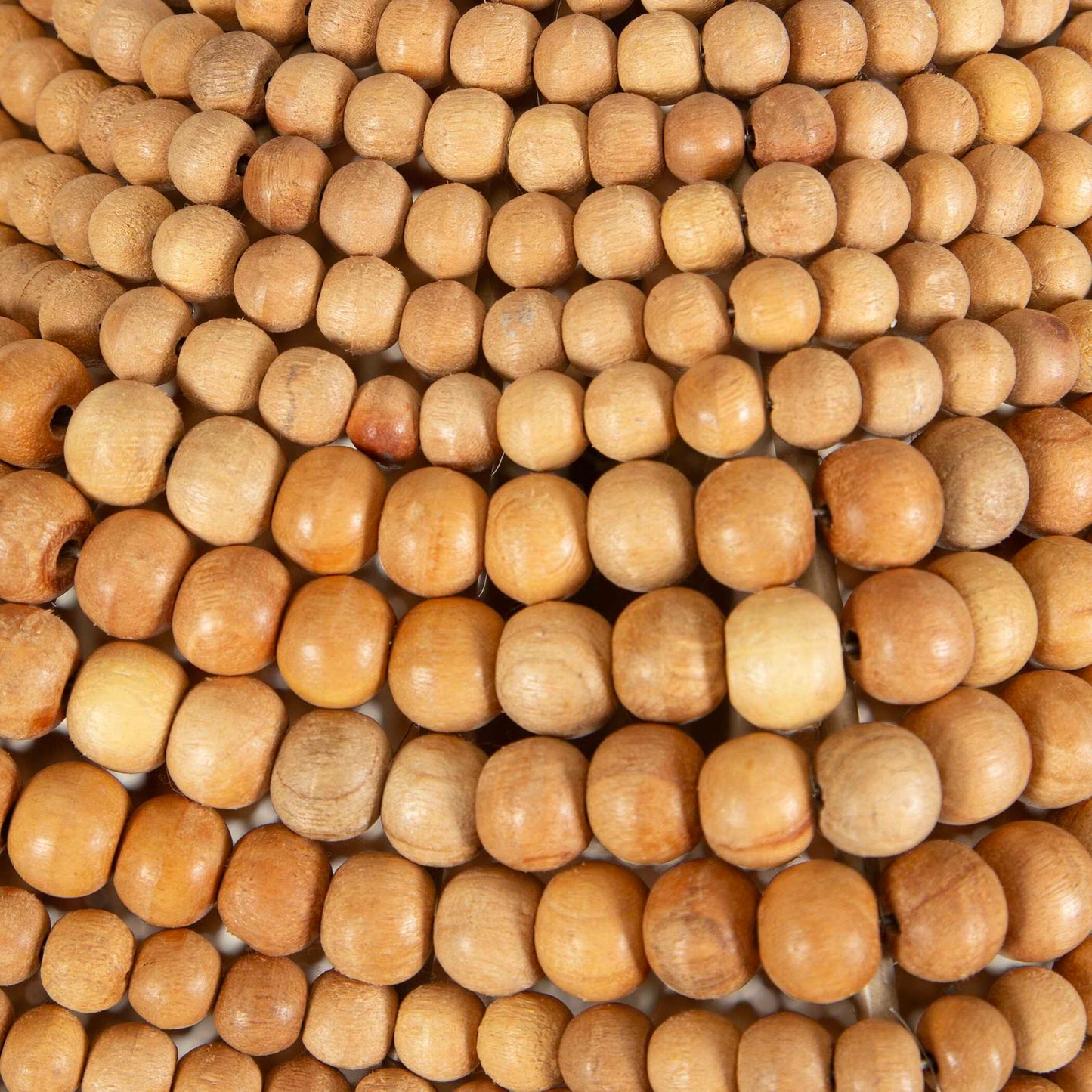 Kauri - 1 Light Wooden Bead Pendant - Brass / Woodtone