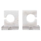 Clarin - Bookends (Set of 2) - White & Gray