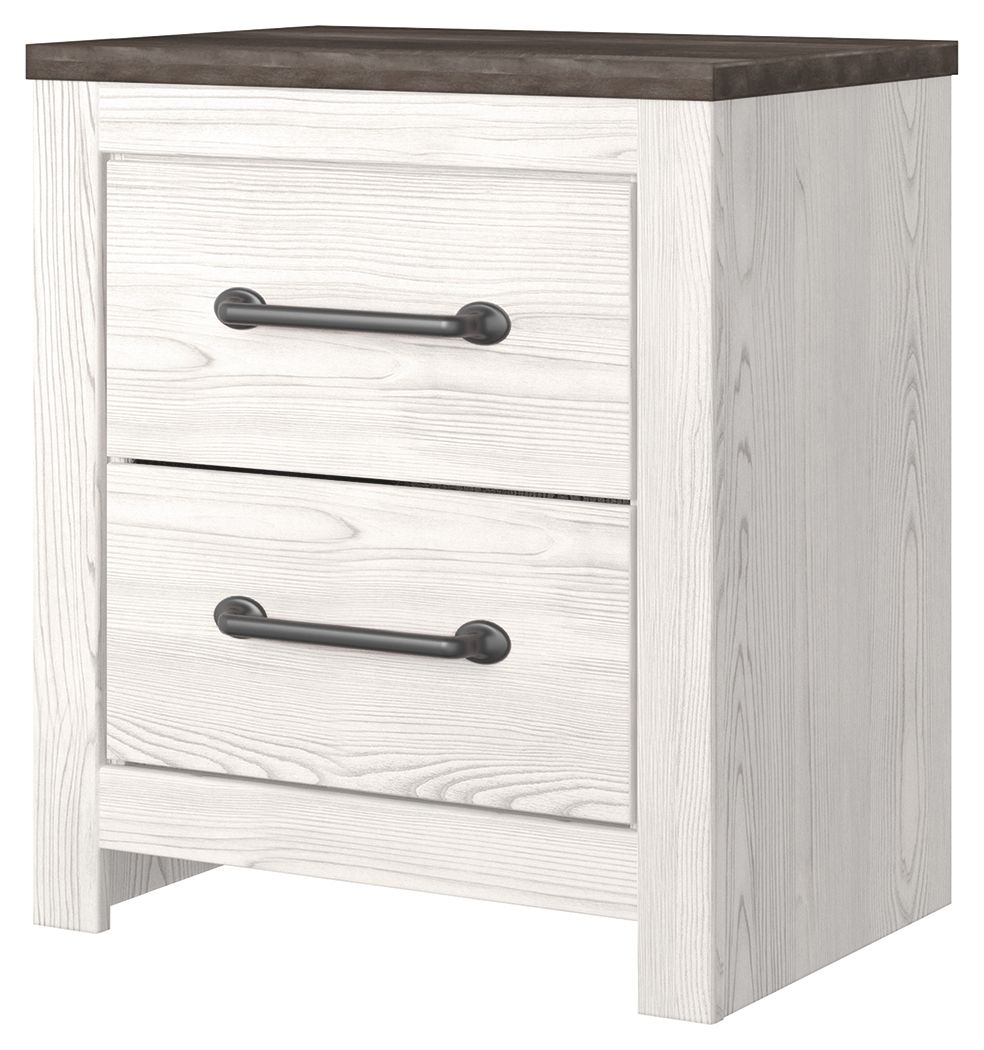 Gerridan - Two Drawer Night Stand - White / Gray