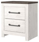 Gerridan - Two Drawer Night Stand - White / Gray