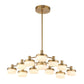 Wedge - 12 Light LED Brass Chandelier - White / Gold