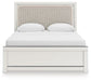 Zuraleus - Upholstered Panel Platform Bed With Roll Slats