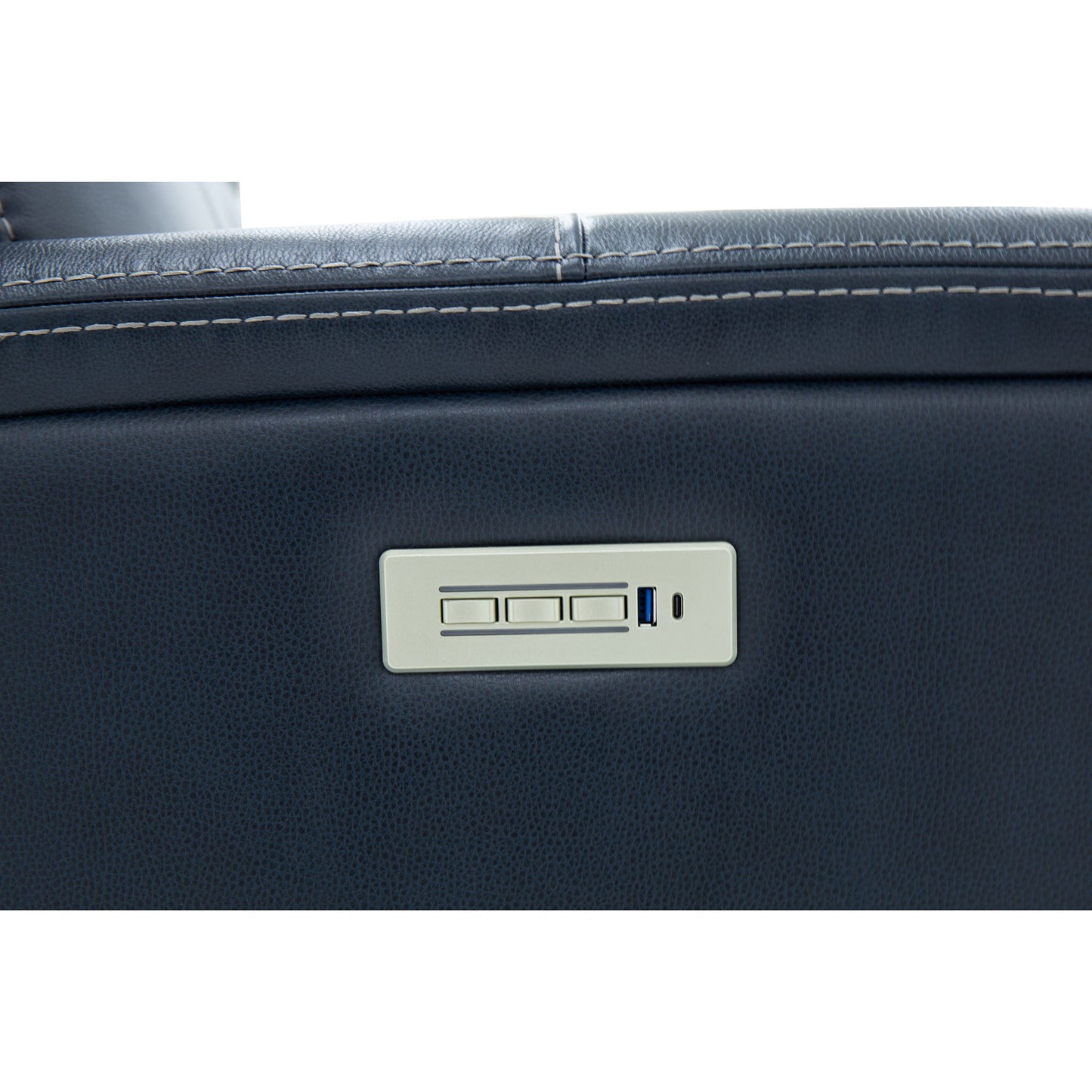 View - Power Reclining Sofa With Console, Power Headrest & Lumbar