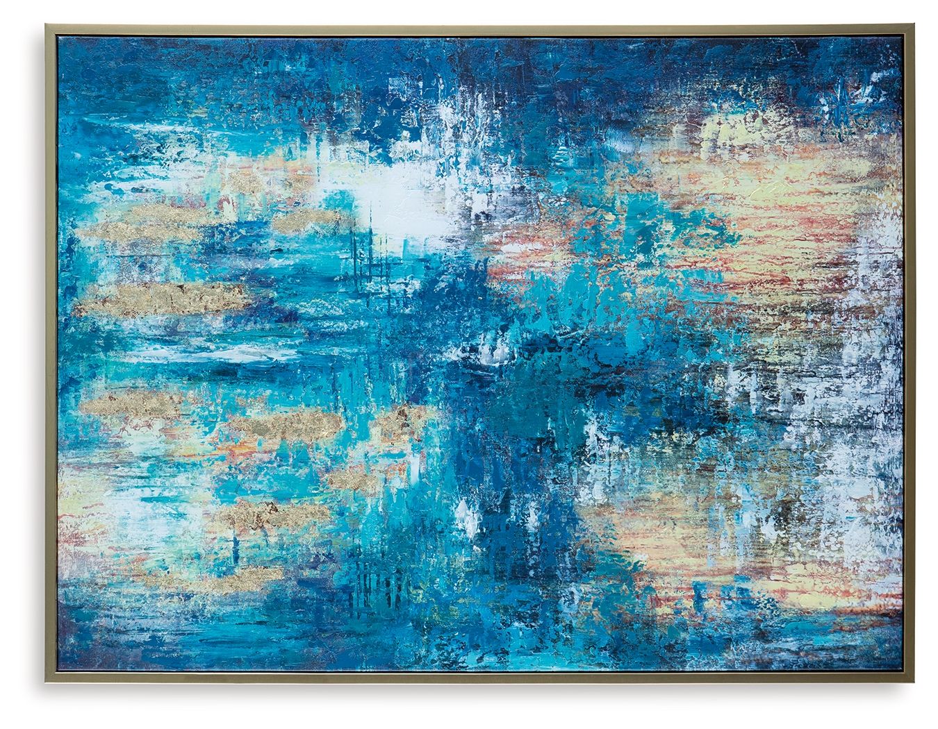 Scarlite - Wall Art - Teal / Gold Finish