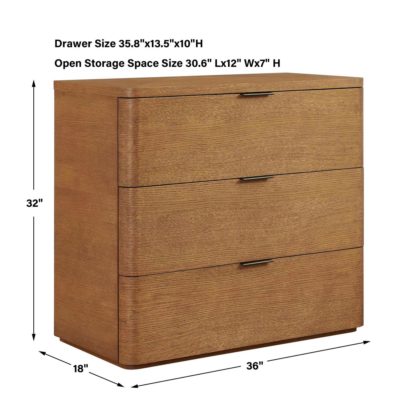 Duluth - Oak 3 Drawer Chest - Woodtone