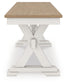 Purlaney - Large Dining Room Bench - Antique White / Natural