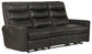 Bosa - Leather Power Reclining Sofa - Charcoal