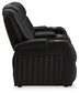 Caveman Den - Power Reclining Loveseat with Console/ Adj Hdrst - Midnight