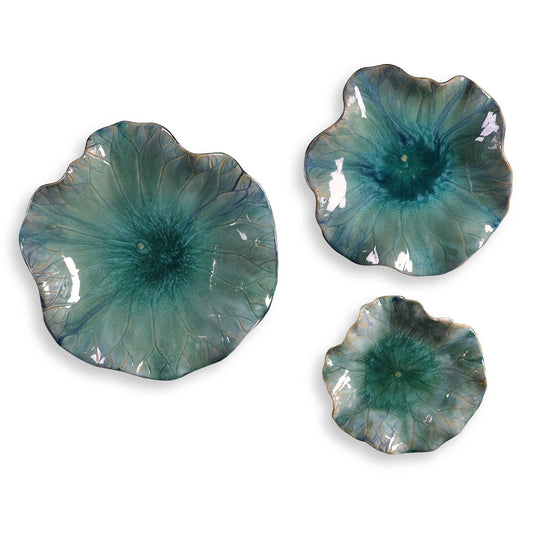 Abella - Ceramic Flowers (Set of 3) - Blue