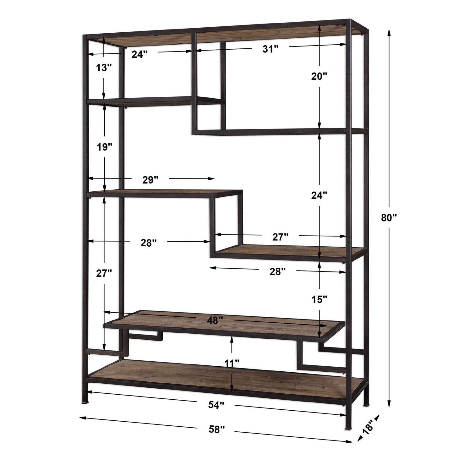 Sherwin - Industrial Etagere - Light Brown