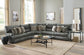 Como - 5 Piece Italian Leather Match Reclining Sectional