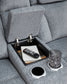 Studio Cave - Power Reclining Loveseat with Console - Steel