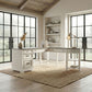 Allyson Park - Optional L Shaped Desk Set - Wirebrushed White / Charcoal