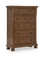 Zackaryn - Five Drawer Chest - Warm Brown