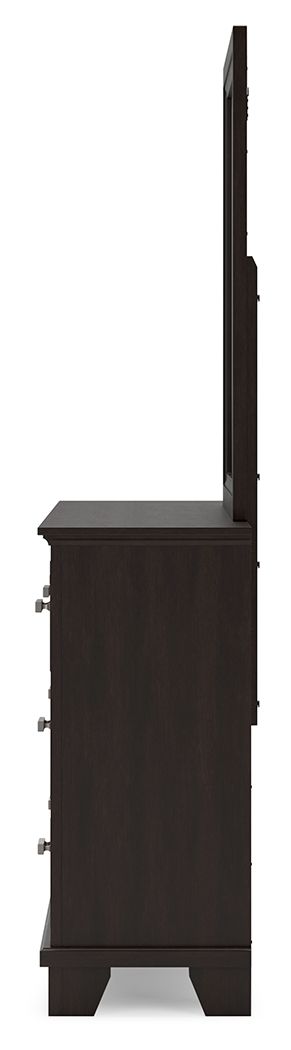 Covetown - Dresser And Mirror - Dark Brown
