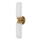 Wellsville - 2 Light Brass Sconce - White / Gold