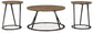 Cassbryn - Occasional Table Set (Set of 3) - Brown / Black