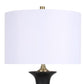 "Elegance Radiance" Ceramic Table Lamp (Set of 2) - Black / Soft Gold