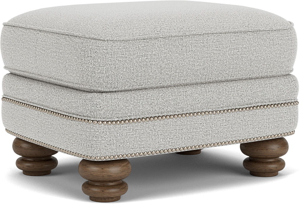 Bay Bridge - Fabric Ottoman, Nailhead Trim