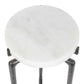 Tobias - Marble Slab Drink Table - Bronze / White