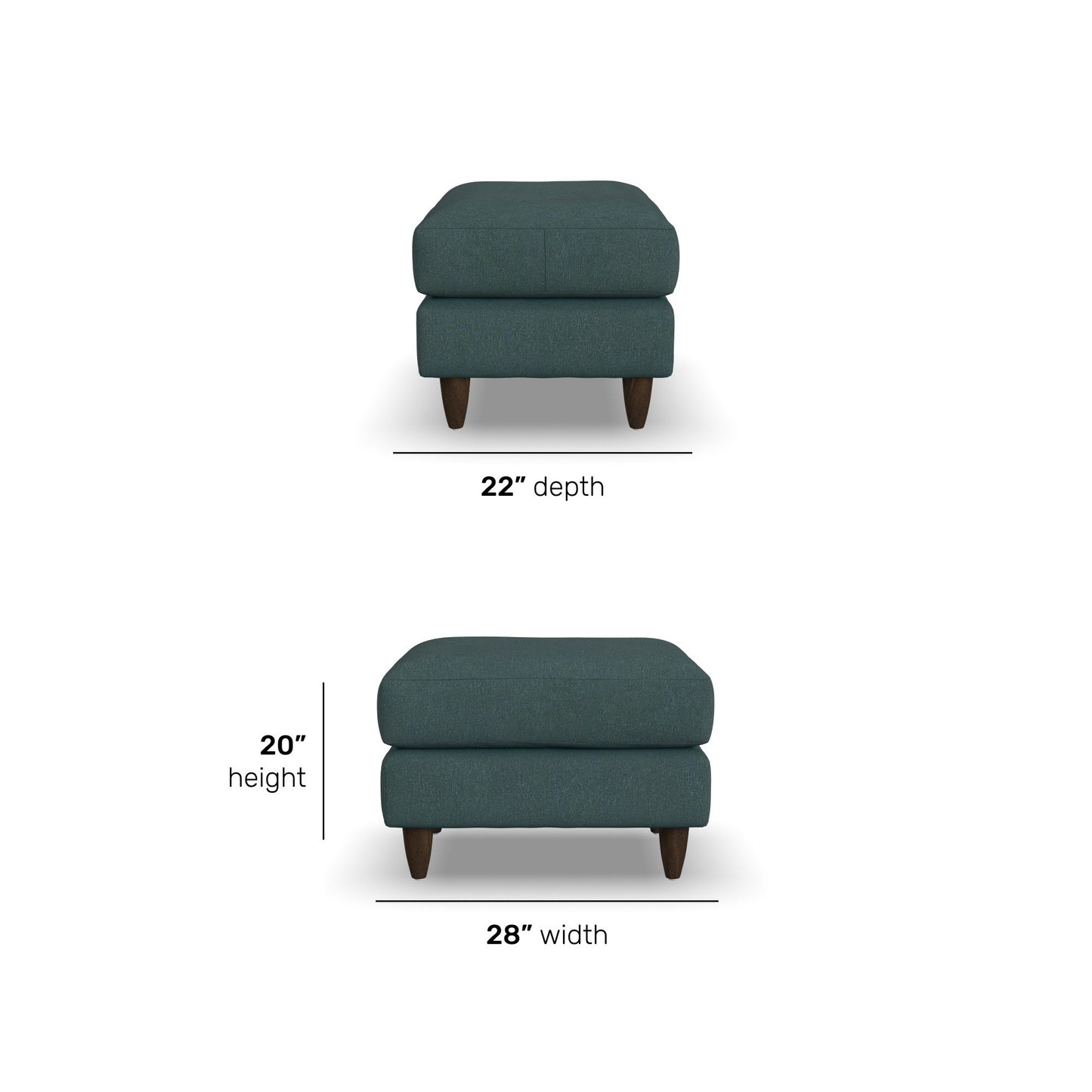 Lewis - Fabric Stationary Ottoman