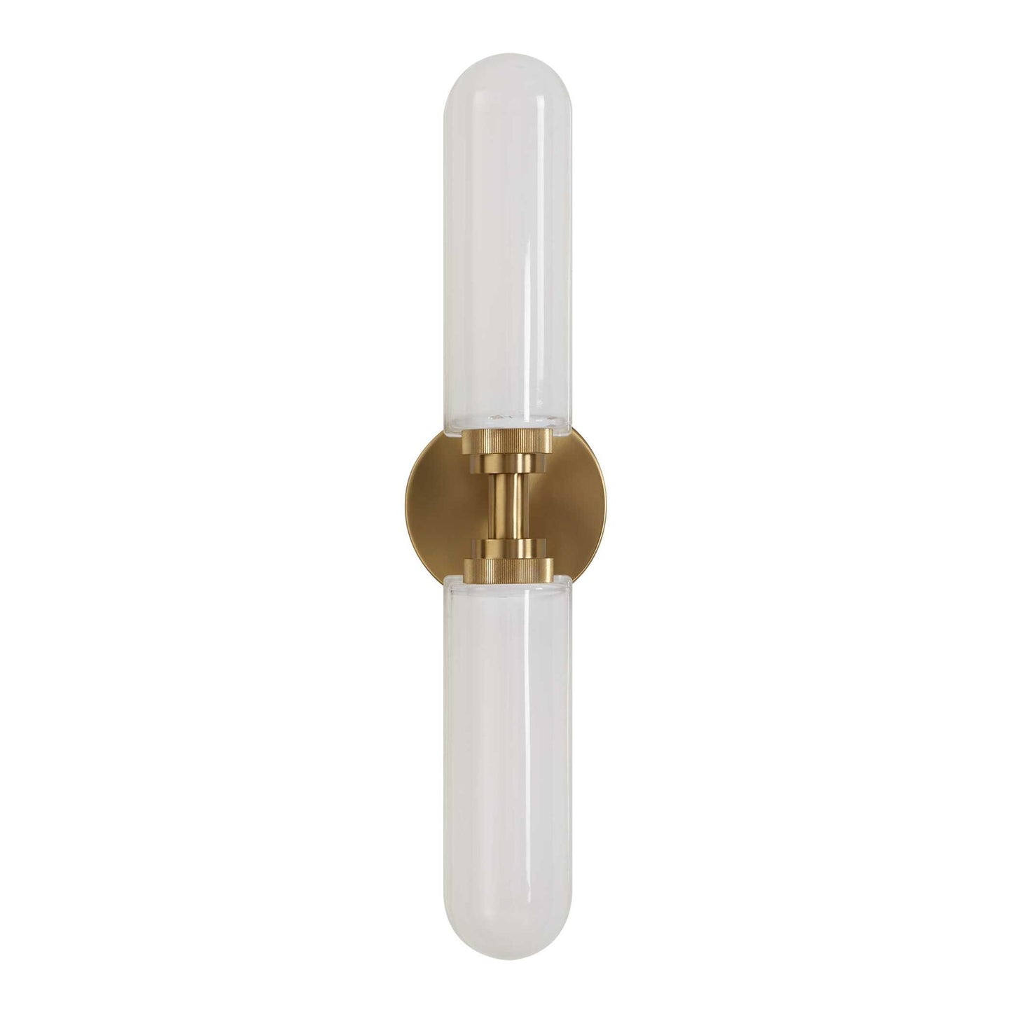 Wellsville - 2 Light Brass Sconce - White / Gold