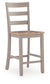 Harperfeld - 5 Pc. - Dining Table And 4 Barstools - Natural / Gray