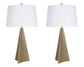"Golden Apex" Ceramic Table Lamp (Set of 2) - Electroplated Gold