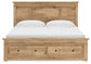 Makidern - Panel Storage Bed With Under Bed Storage Unit And Storage Footboard