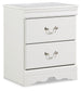 Anarasia - Two Drawer Night Stand - White