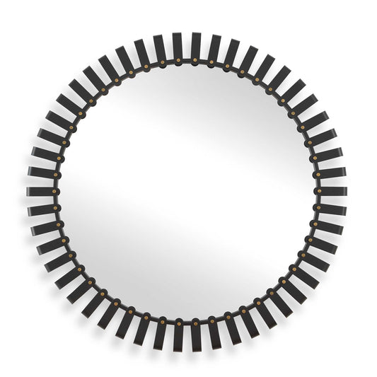 Jael - Round Iron Bands Mirror - Black