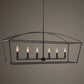 Clayton - 6 Light Linear Chandelier - Black