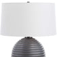 Chelsom - Ribbed Table Lamp - Gray