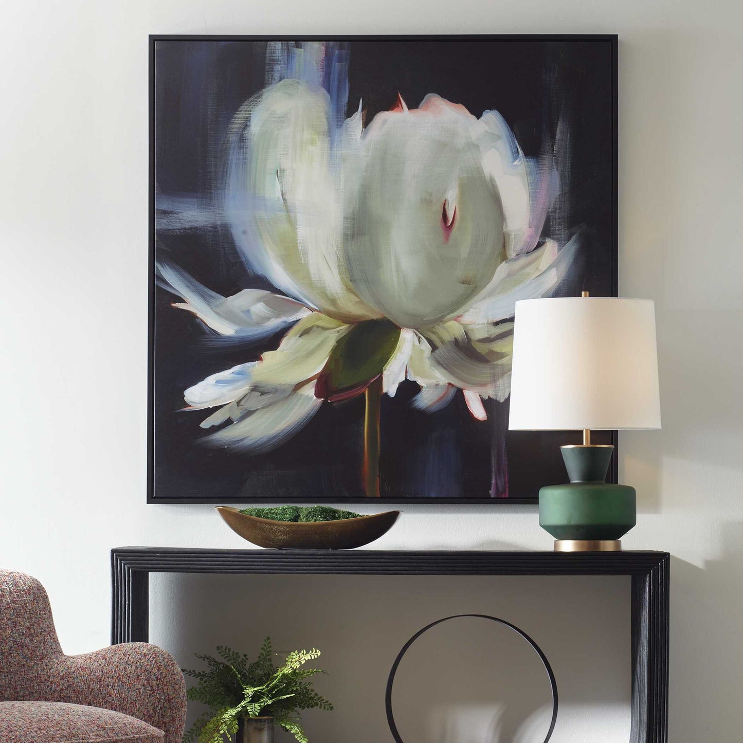 Peony - Framed Floral Art - Black