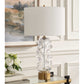 Aura - Clear Glass Table Lamp - White