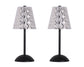 "Crystal Radiance I" Rechargeable LED Metal Accent Lamp (Set of 2) - Matte Black / Clear Gray