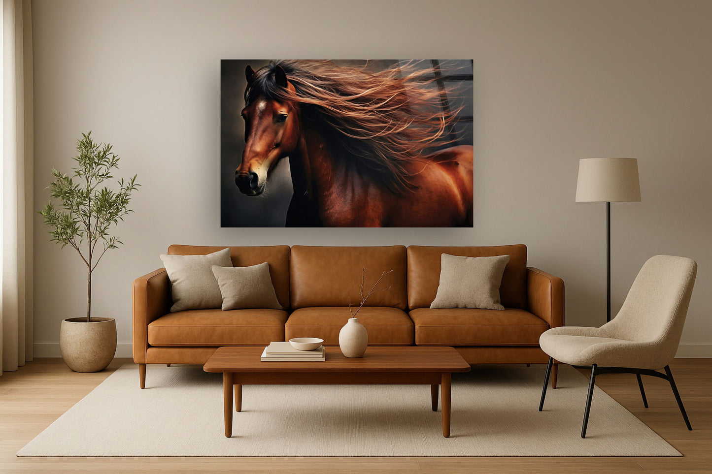 Temp Glass With Foil - Chestnut Mane In The Wind - Dark Brown