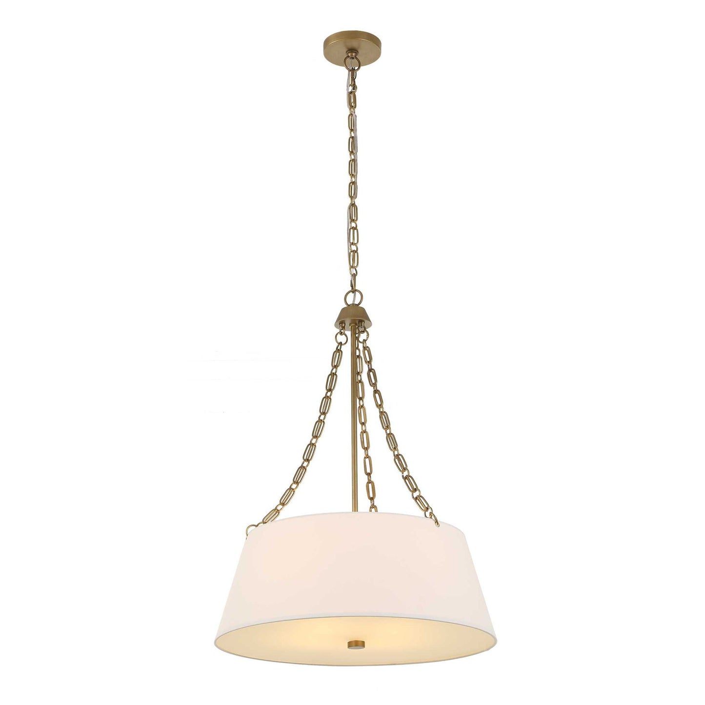 Andalucia - 4 Light Drum Pendant - Gold / White