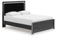 Zuraleus - 4 Pc. - Queen Upholstered Bed With Roll Slats, Dresser, Mirror And Nightstand - Black