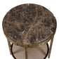 Cusano - Round Dark Marble Accent Table - Brass / Brown