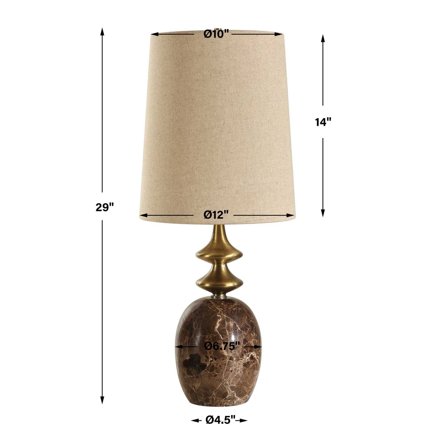 Percy - Marble Buffet Lamp - Brass / Brown