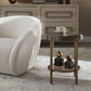 Cusano - Round Dark Marble Accent Table - Brass / Brown