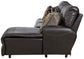 Como - 3 Piece Italian Leather Match Reclining Sectional