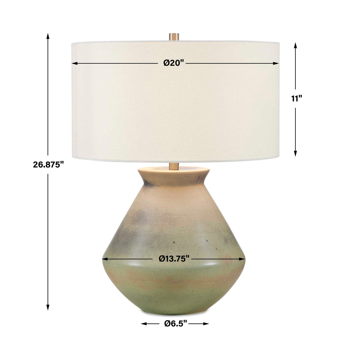Natrone - Table Lamp - Brown,Gray,Green