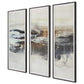 Graphite - Horizon Framed Prints (Set of 3) - Pearl Silver