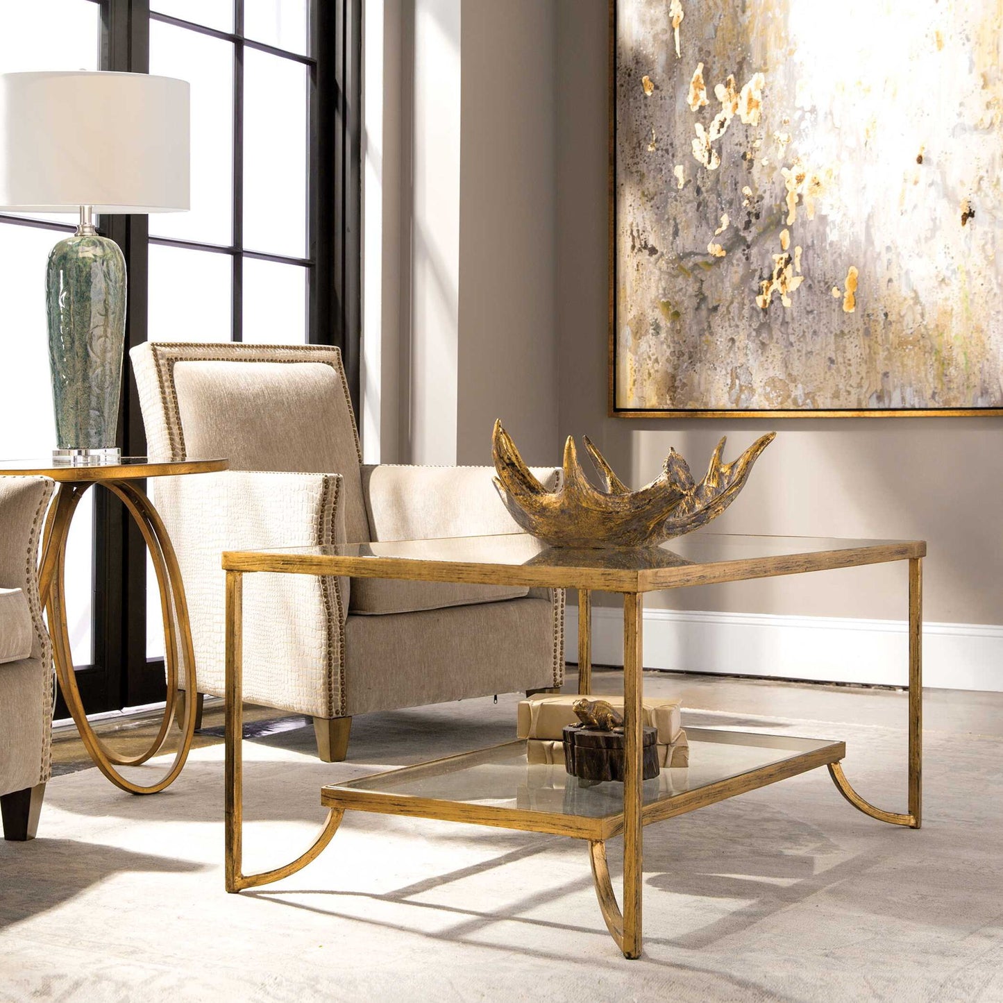 Katina - Leaf Coffee Table - Gold