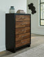 Kraeburn - Five Drawer Chest - Brown / Black