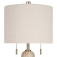 "Travertine Elegance" Travertine Table Lamp (Set of 2) - Travertine / Soft Gold