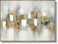 Gilded Verdant Parallels - 35" x 47" Framed Wall Art - Gold