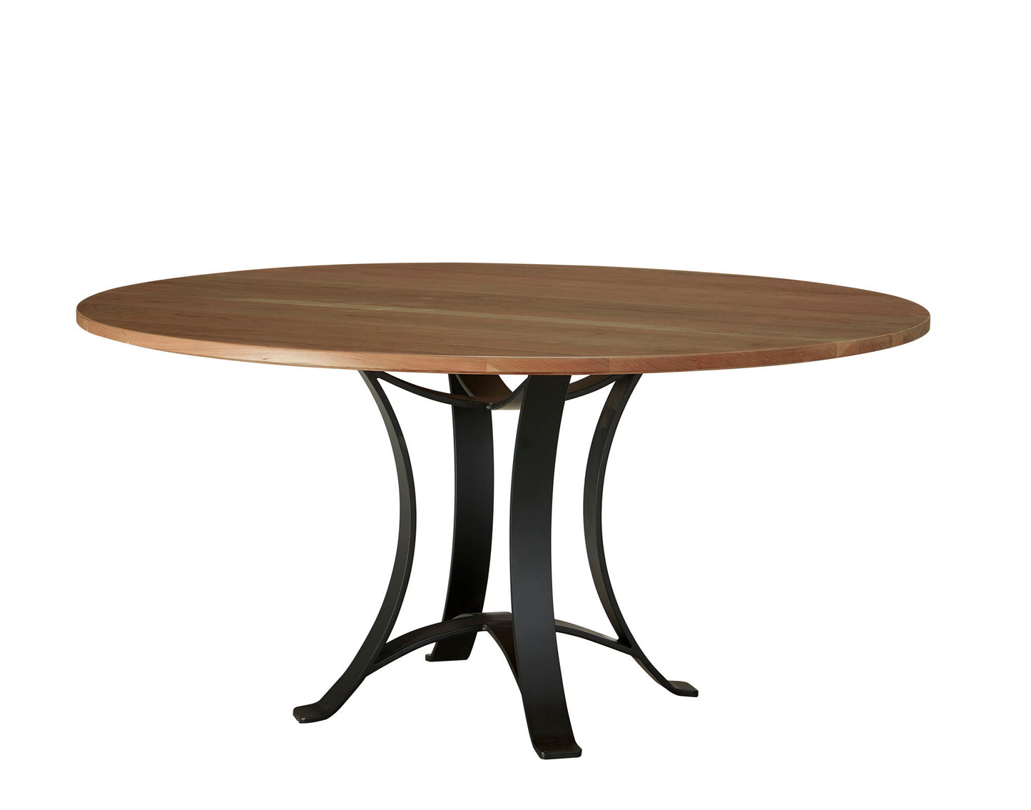 Crafted Cherry - Round Dining Table With Metal Pedestal